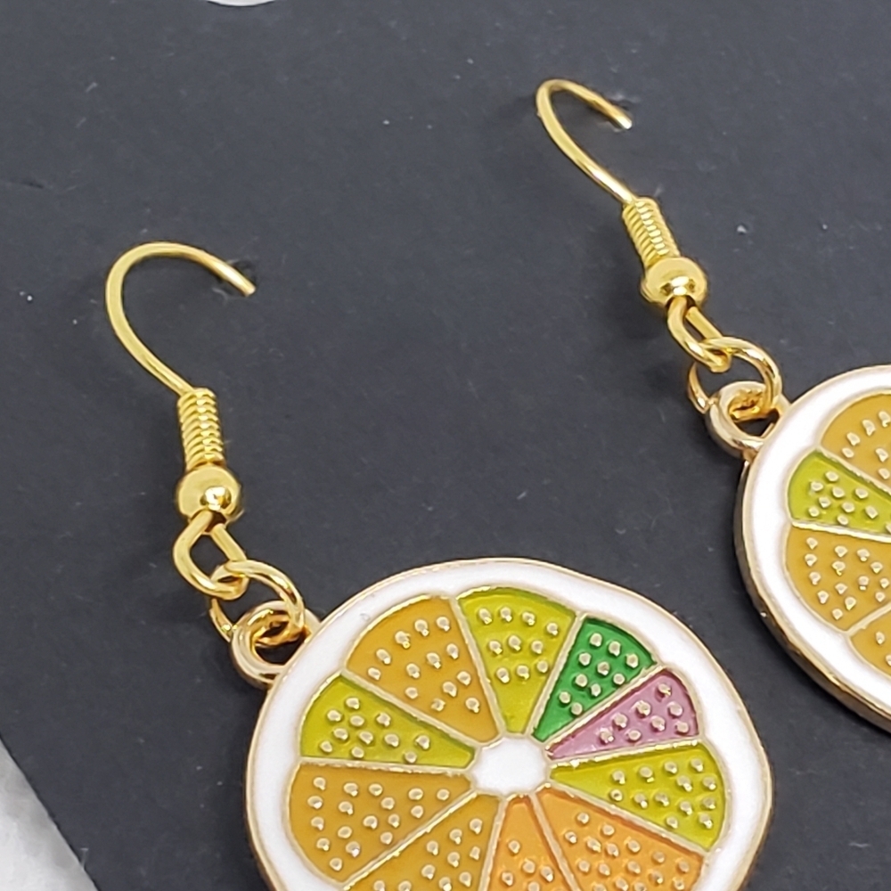 Handmade Citrus Fruit Earrings - Picture 2 of 3